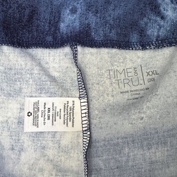 Time And Tru Blue Stretch Leggings, Women's XXL (20), EUC - Picture 3 of 3